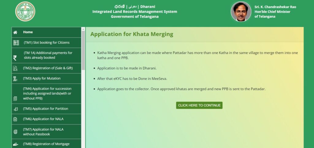 khata merger application