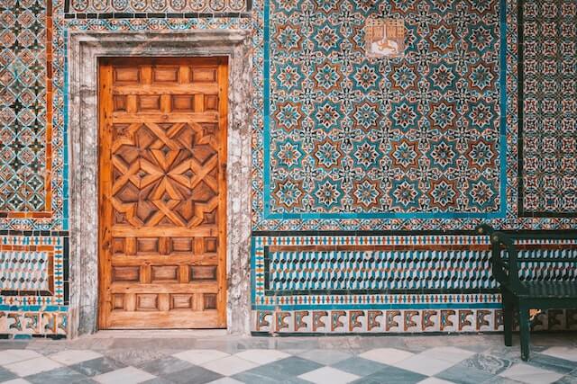 ancient wooden pattern main door design