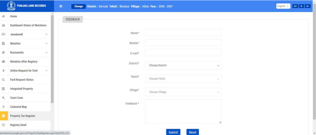 jamabandi Punjab feedback