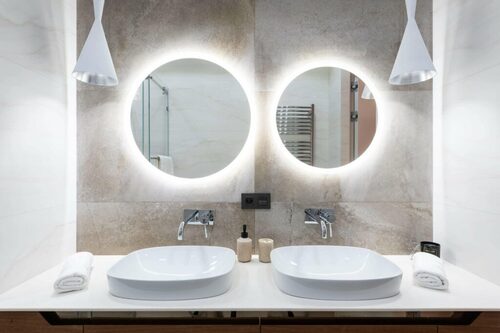 small mirrors bathroom designs