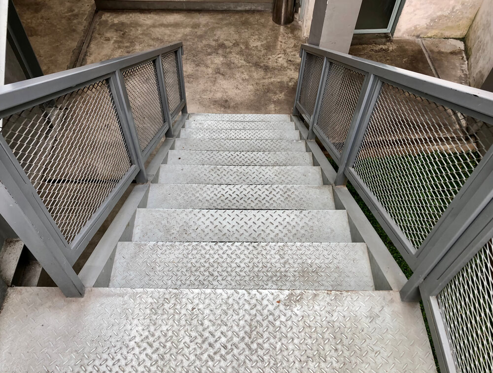 mesh iron stair designs