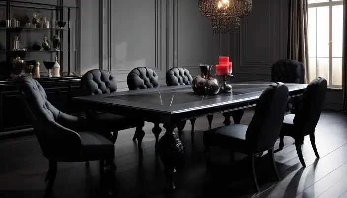 A Black Dining Room Table Design