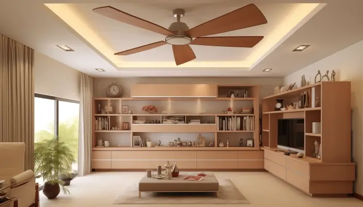False ceiling with ceiling fan