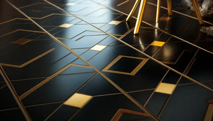Golden Lines Pattern Tiles