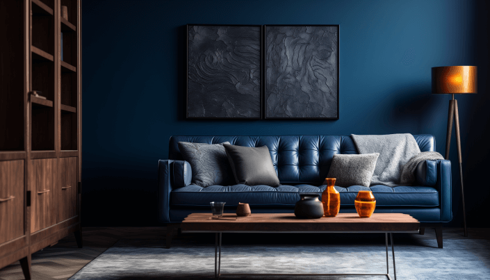 Midnight Blue Shade living room