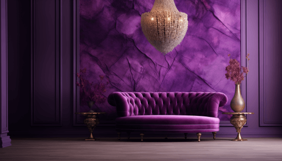 Purple crinkled royal texture paint designs for the hall