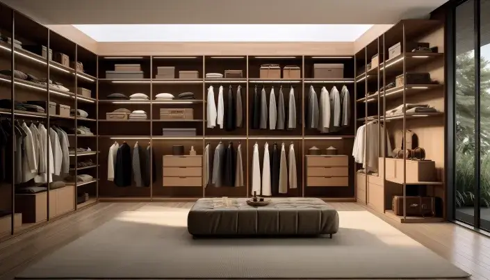 Wardrobe attached with Open Cupboards