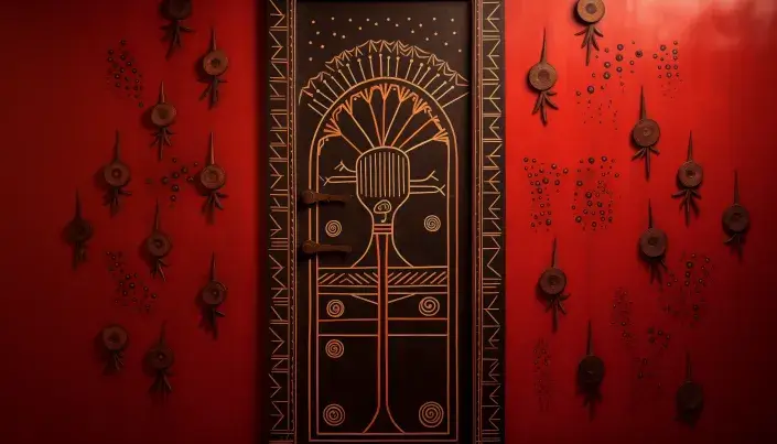 Warli Art-Inspired Door Design