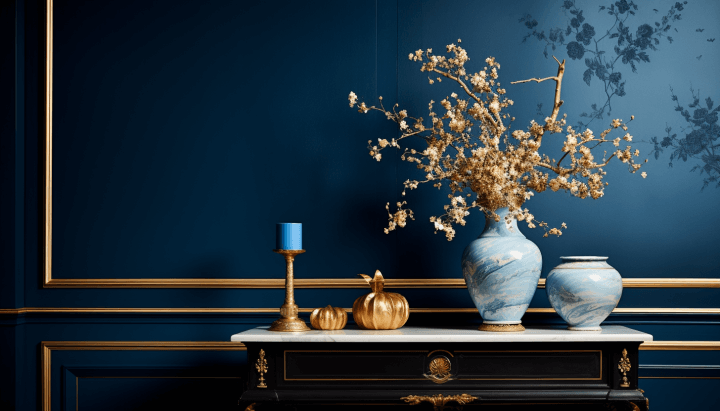 Combination of Blue and Gold Wall Paint Colors