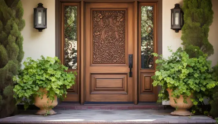 Door design with panelling