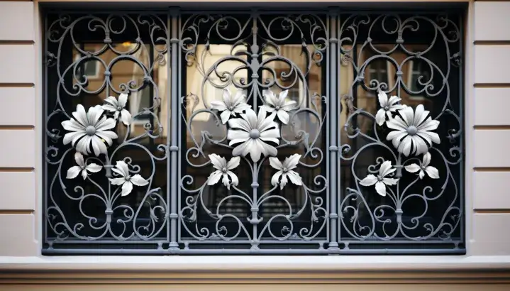 Floral steel grill
