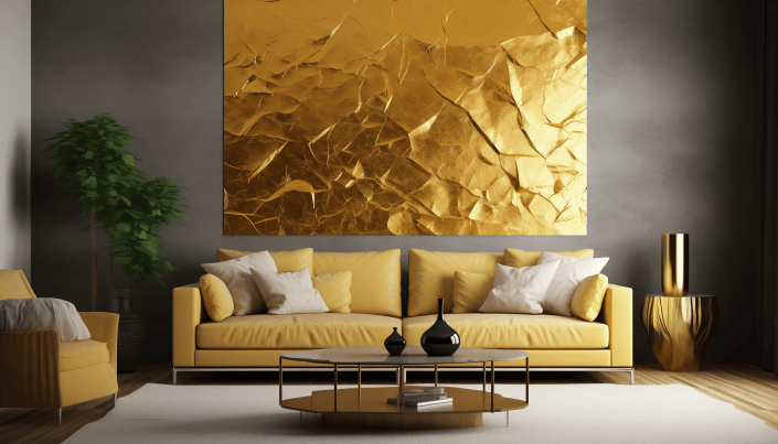 little golden textured walls, living room 
