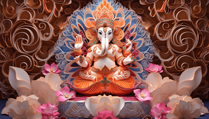 Creating a Ganpati Decoration using Papers and Mirrors