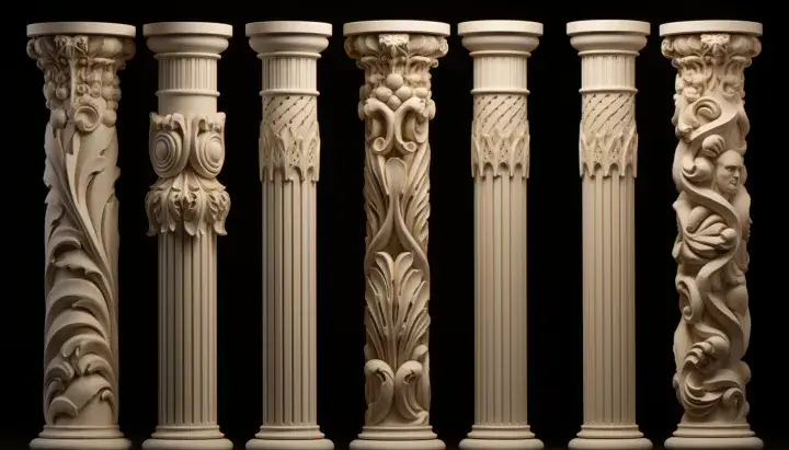 Pillars With Beautiful Carvings