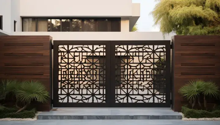 Walnut Black Jali Gate Design