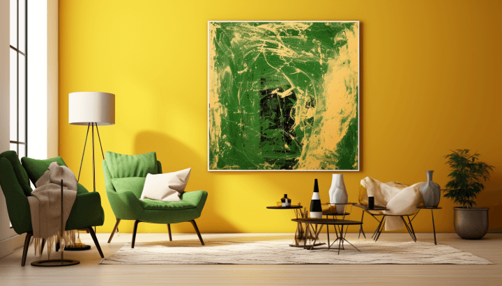 Yellow wall combination with green 