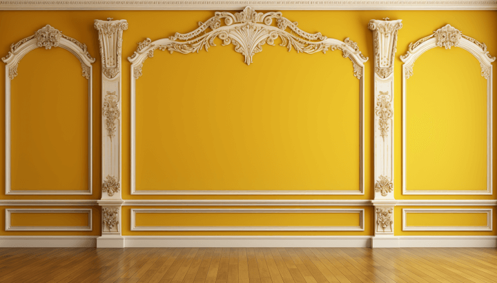 Mustard Yellow wall combination with White