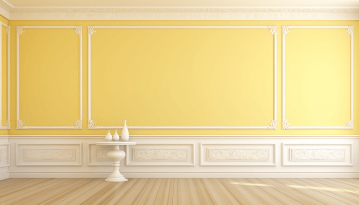 Yellow wall Combination With White