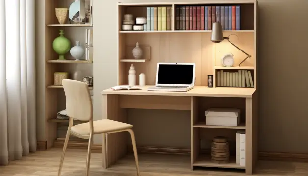 A Study Table with Bookshelves