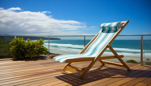 A deck chair brings the beach to your patio