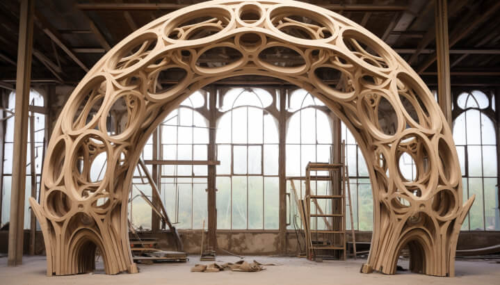 Arched Framework Made Of Wood