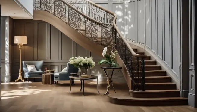 Blended Traditional And Modern Staircase