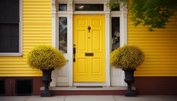 Cherry Yellow Tone front door paint ideas