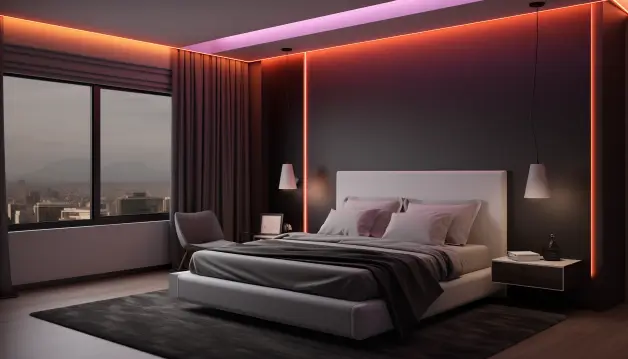 Coloured Ceiling POP Design For Bedroom