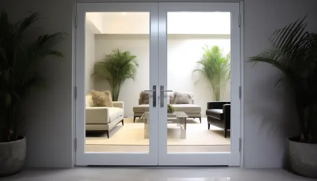 Contemporary Glass Double Doors