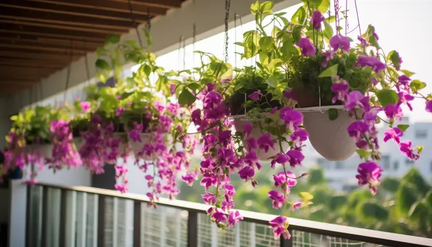 Decorate your balcony ceiling with hanging plants
