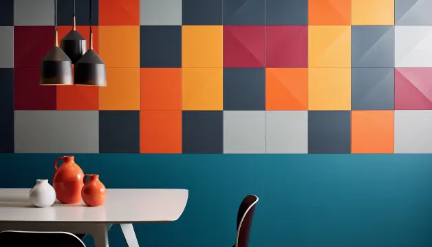 Decorative Wall Tiles with Colour Blocking
