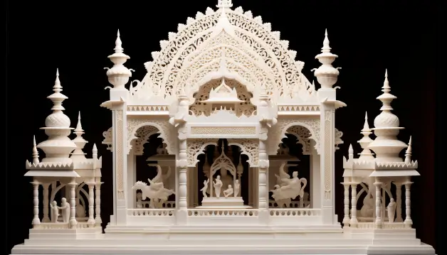 Elaborate Wooden Carvings in Pristine White