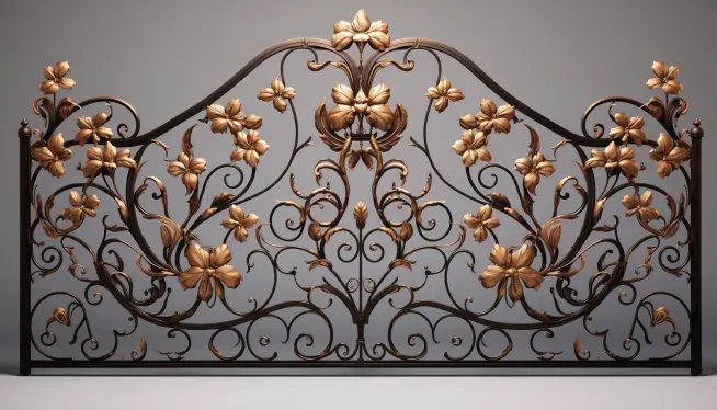 Floral-patterned gate grill