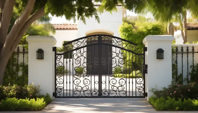 Front gate with grill