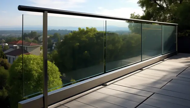 Glass-steel balcony railing