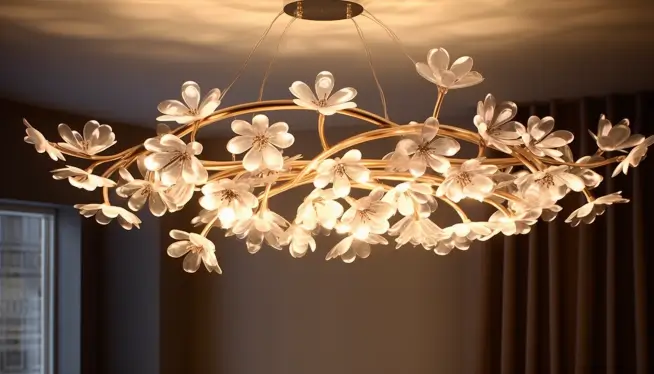 LED Chandelier With Floral Pattern