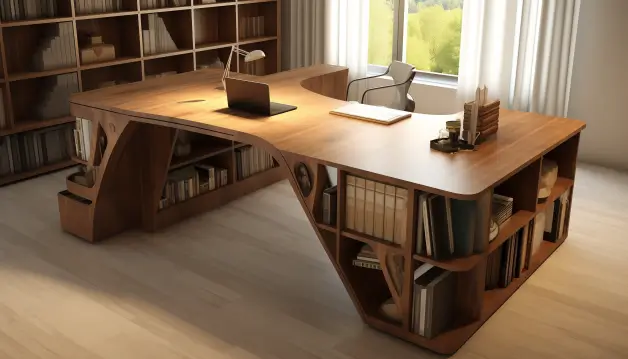 Large Study Table with Storage
