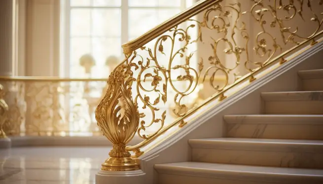 Lustrous Gold staircase design