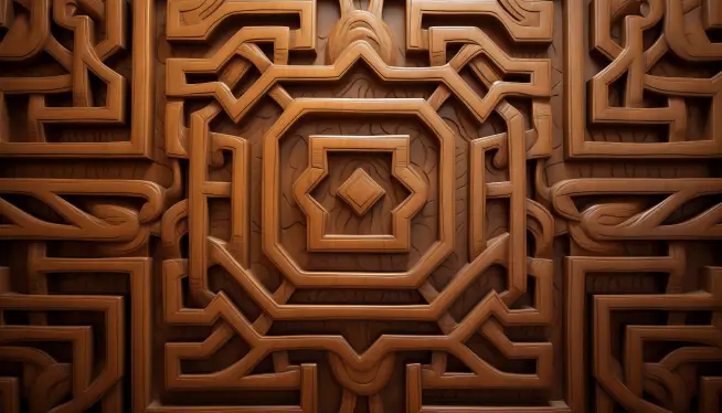 Maze pattern carving door