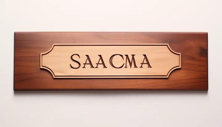 Plaque Style Wooden Nameplate Design