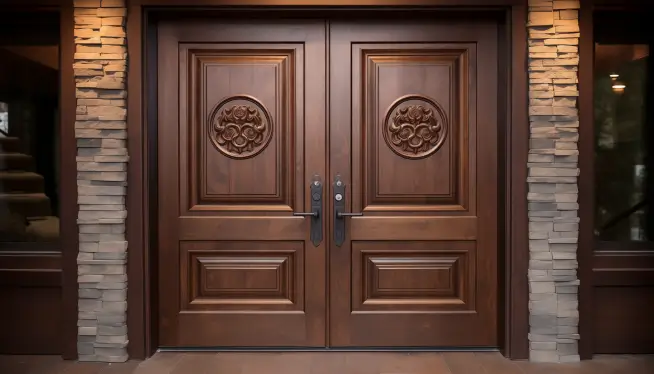 Solid Wood Double-Door Designs for The Main Entrance