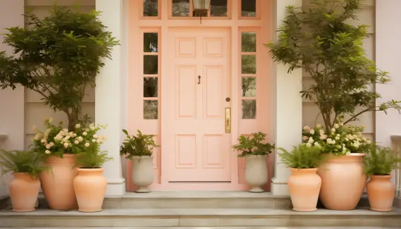 The Peach colored Front Door