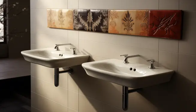 Wall-mounted ceramic sinks