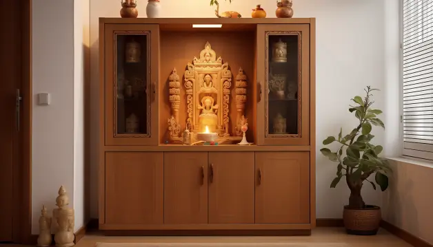 Wooden Cabinet Pooja Room