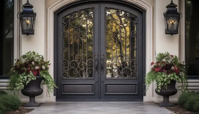 Wrought Iron Double Door Designs for Main Entrance