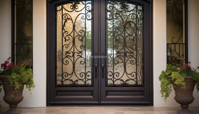 Wrought-Iron Main Door With Glass