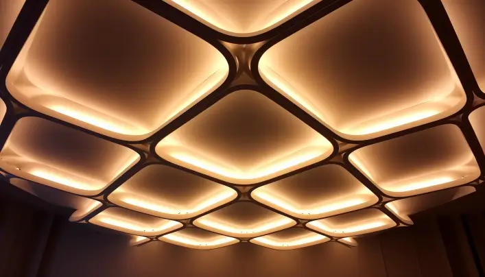 criss-cross tube light to cover the whole pop ceiling