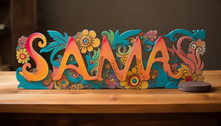 Hand Painted Wooden Nameplate Design