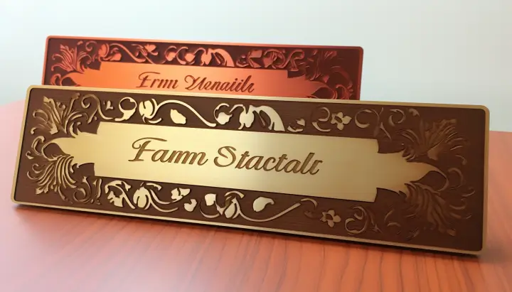 Printed Acrylic Wooden Nameplate Design