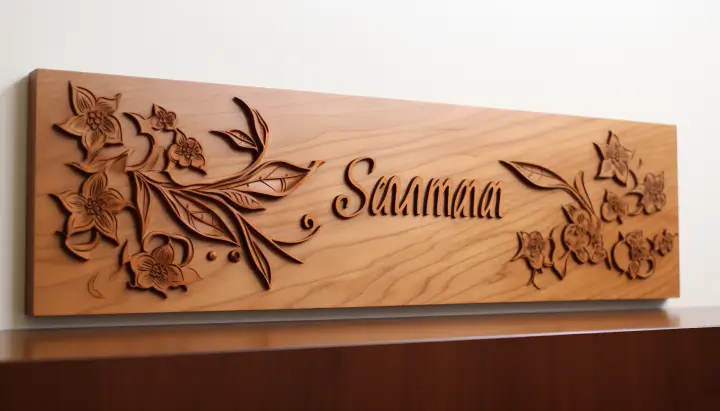 Wall Mounted Wooden Nameplate Design 